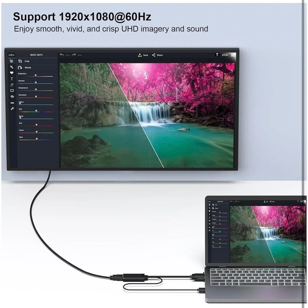 Benfei HDMI to VGA Adapter with Audio and USB‎ Power Support, Gold-Plated